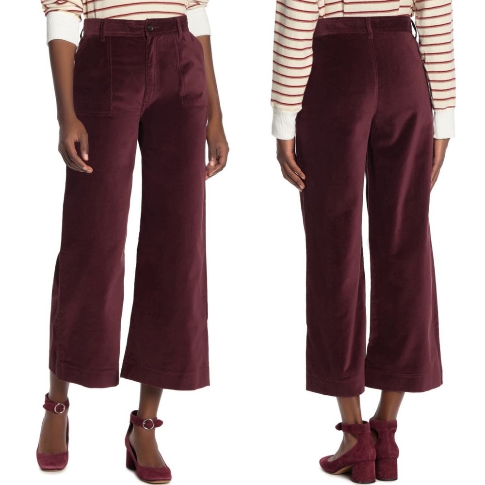 Frye Nadia Velvet Velour Cropped Wide Leg Pants
